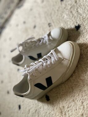 Veja White Low-Top Sneaker with Subtle Off-White Accents